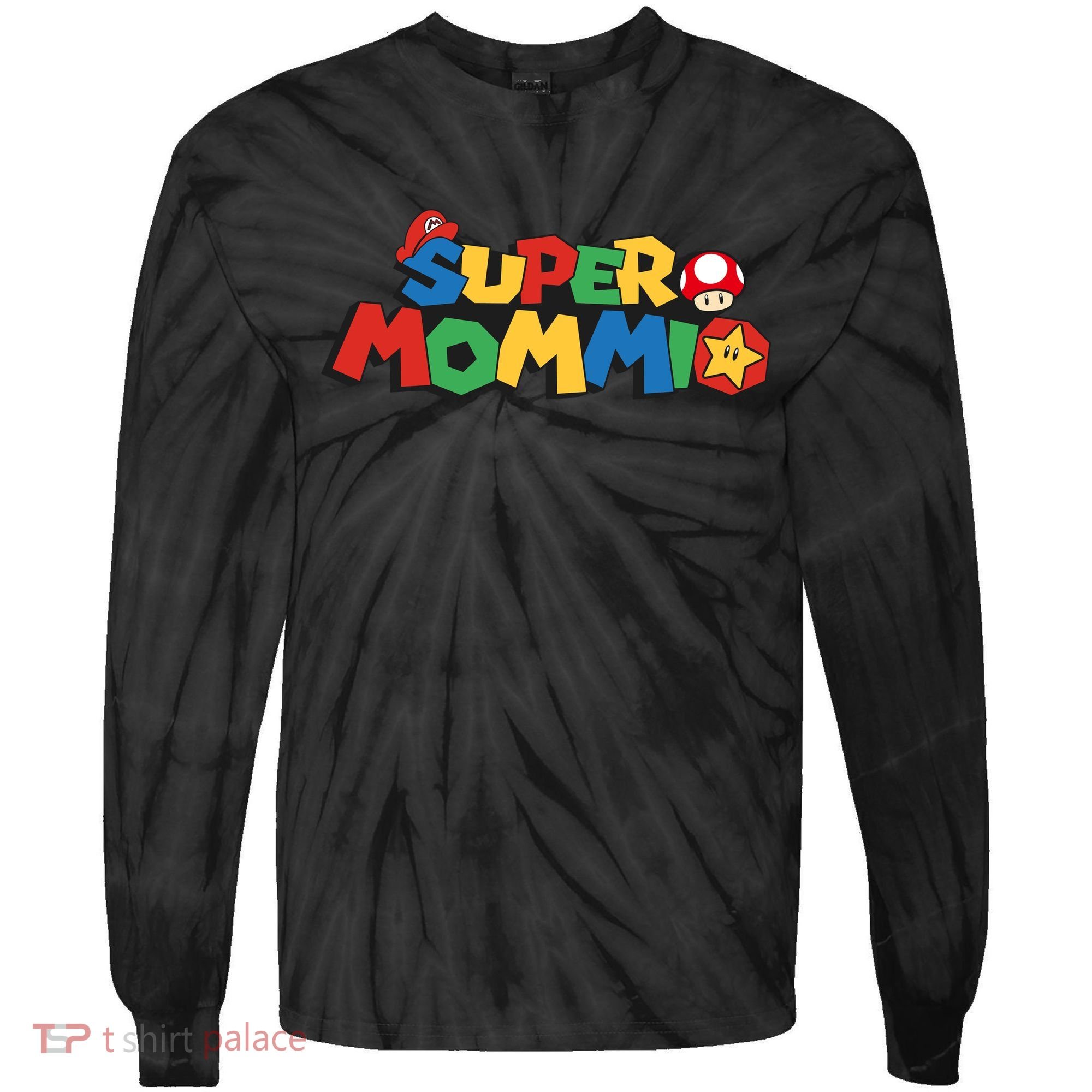 Funny Super Mommio Mother's Day Tie-Dye Long Sleeve Shirt