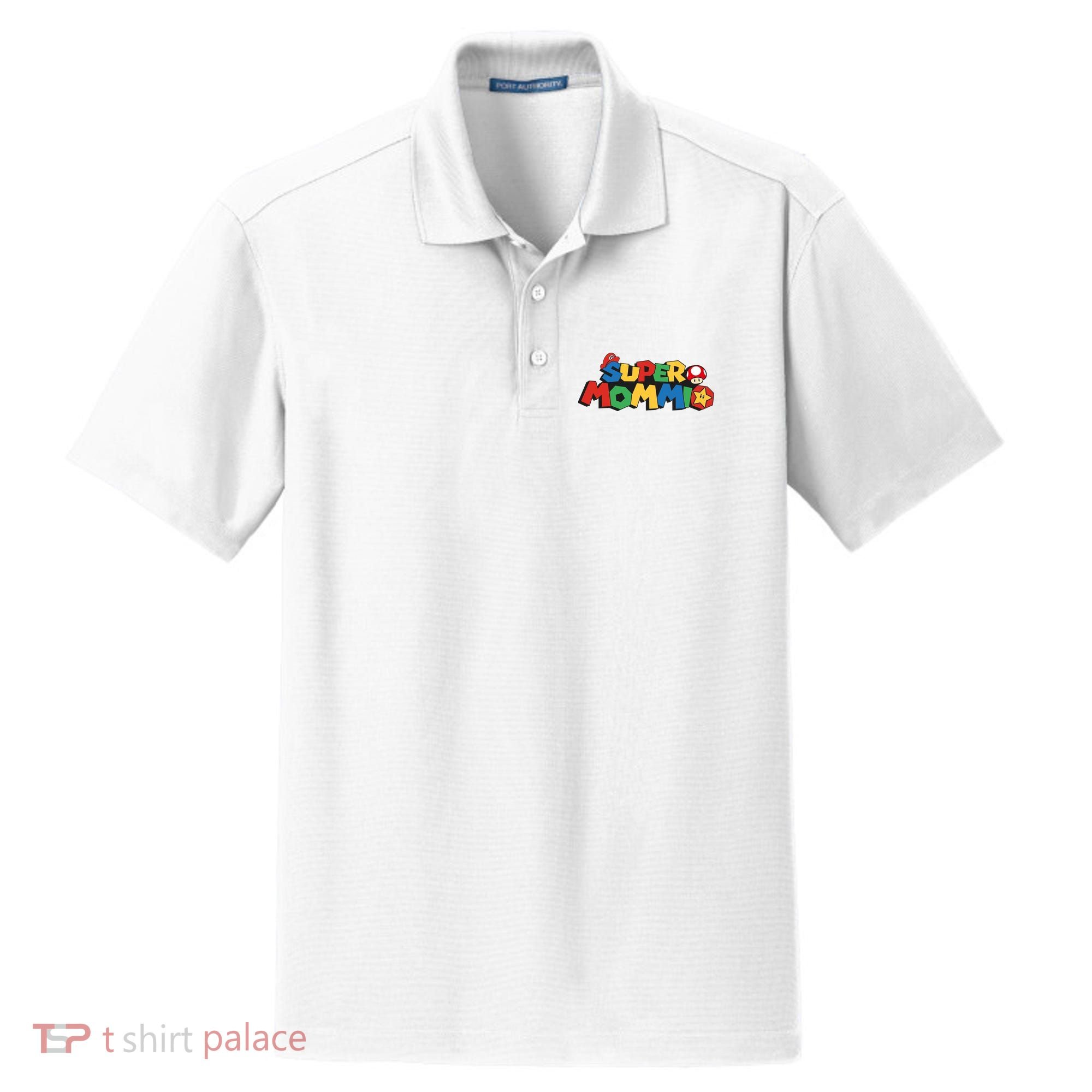 Funny Super Mommio Mother's Day Dry Zone Grid Polo