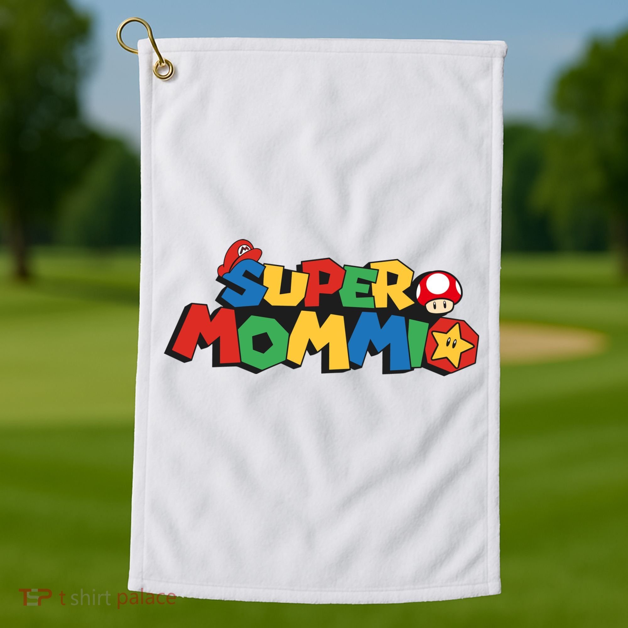 Funny Super Mommio Mother's Day Golf Towel