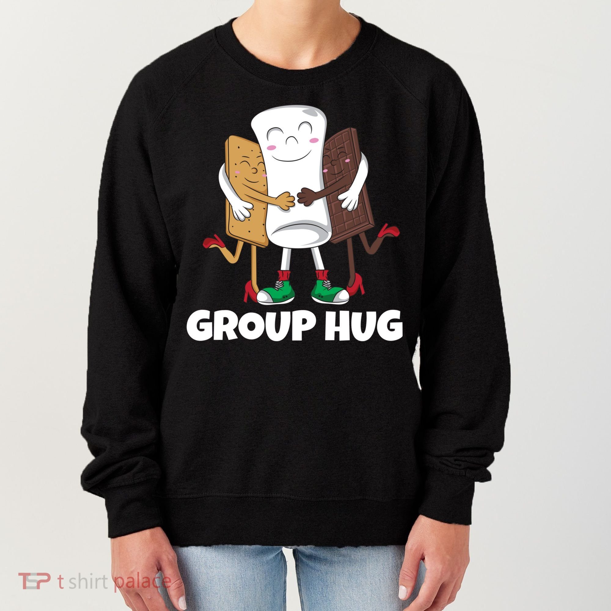 Funny Smores Marshmallow Chocolate Camping Group Hug Women's Sweatshirt