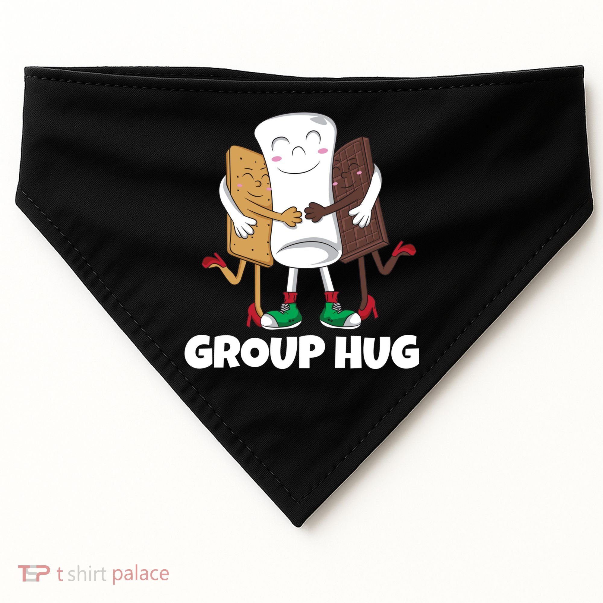 Funny Smores Marshmallow Chocolate Camping Group Hug USA-Made Doggie Bandana