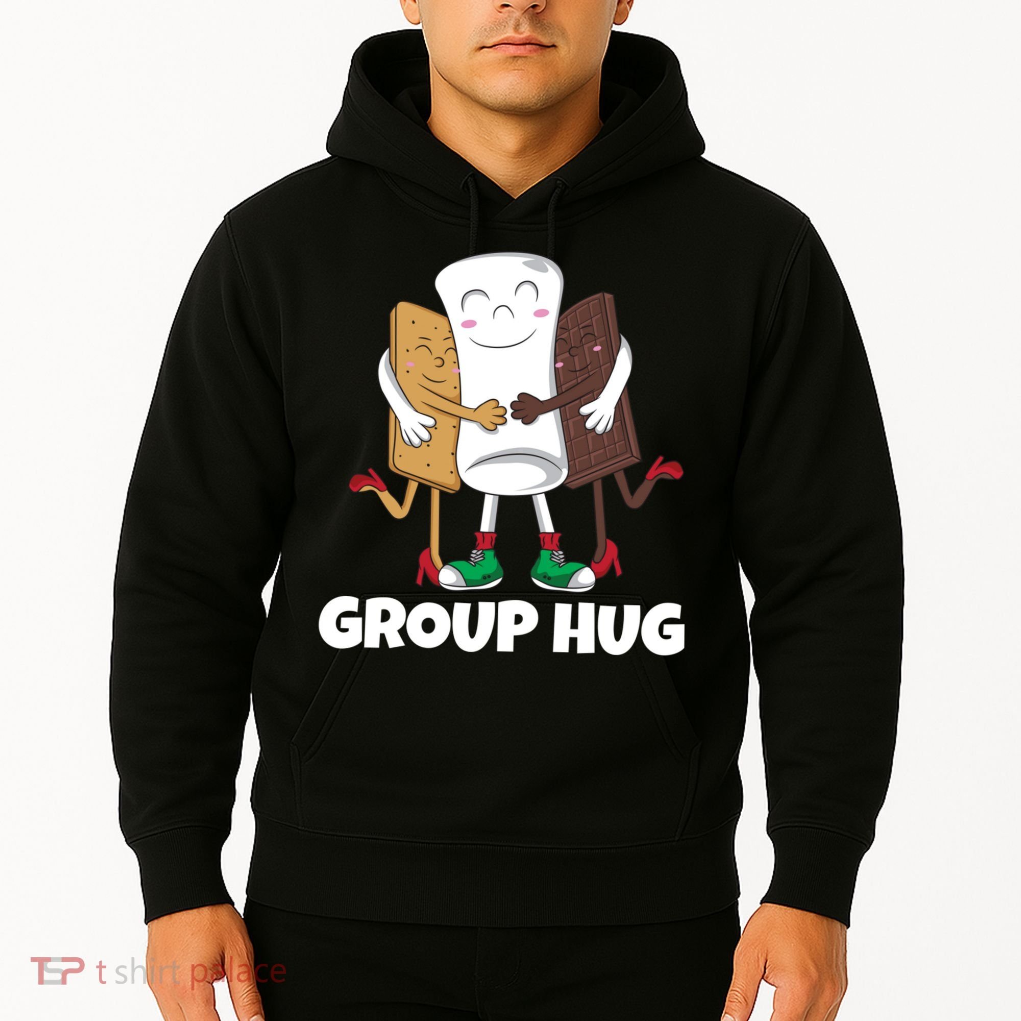 Funny Smores Marshmallow Chocolate Camping Group Hug Hoodie