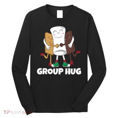 Funny Smores Marshmallow Chocolate Camping Group Hug Long Sleeve Shirt