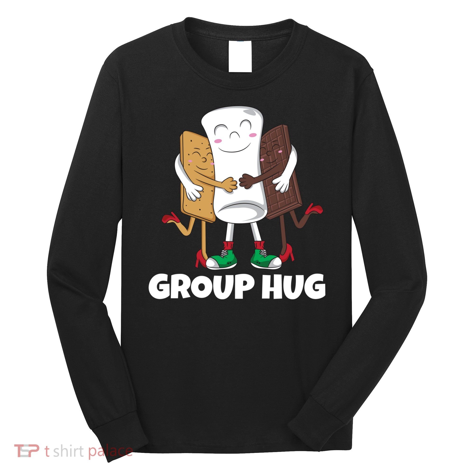 Funny Smores Marshmallow Chocolate Camping Group Hug Long Sleeve Shirt