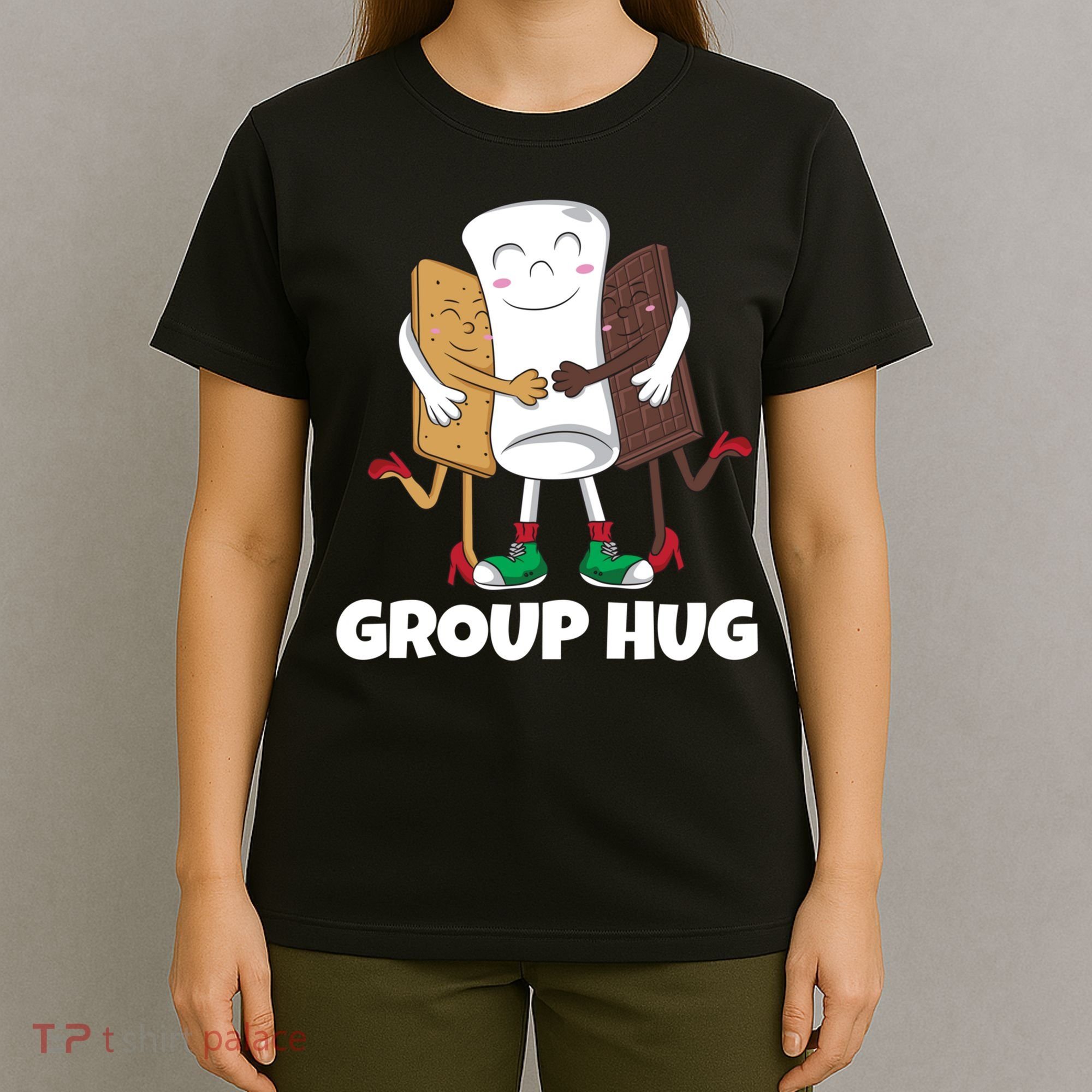 Funny Smores Marshmallow Chocolate Camping Group Hug T-Shirt