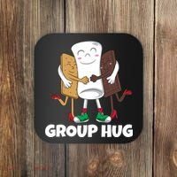 Funny Smores Marshmallow Chocolate Camping Group Hug Coaster thumb 0