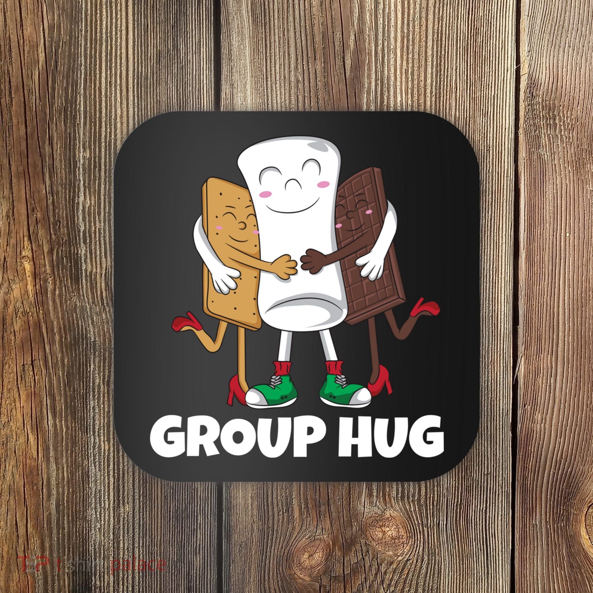 Funny Smores Marshmallow Chocolate Camping Group Hug Coaster
