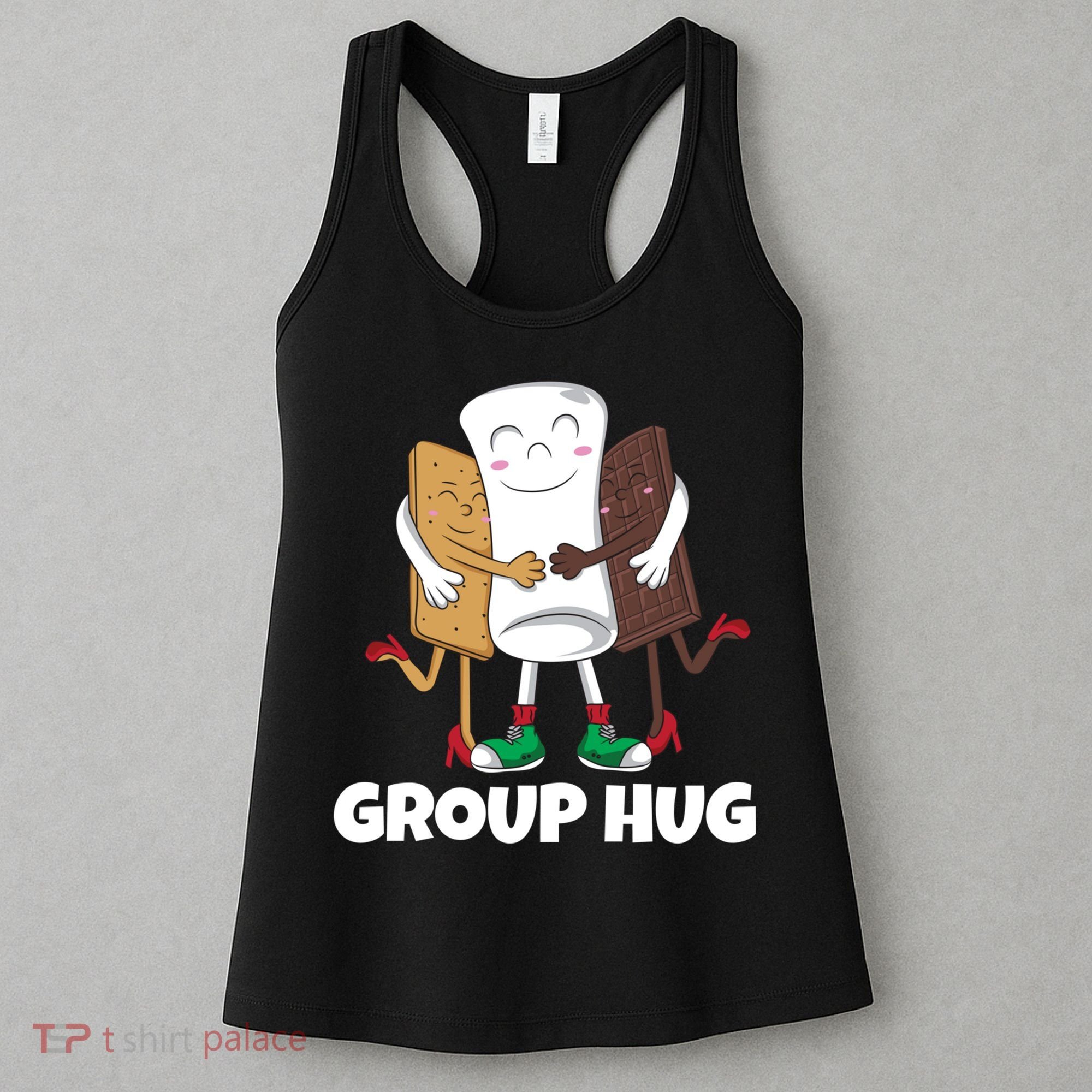 Funny Smores Marshmallow Chocolate Camping Group Hug Women's Tank Top