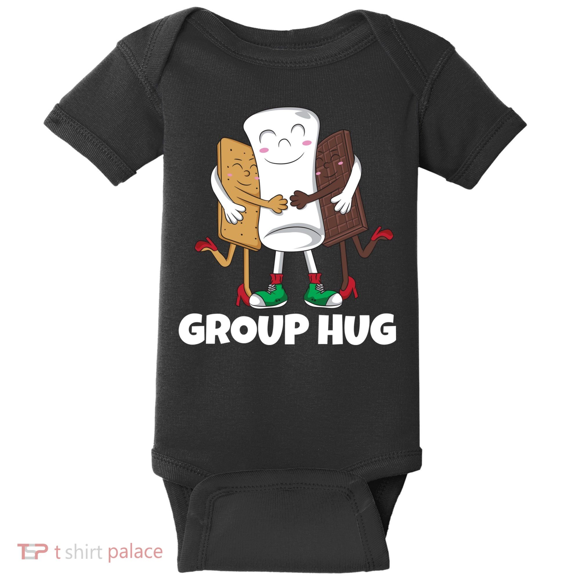 Funny Smores Marshmallow Chocolate Camping Group Hug Baby Bodysuit