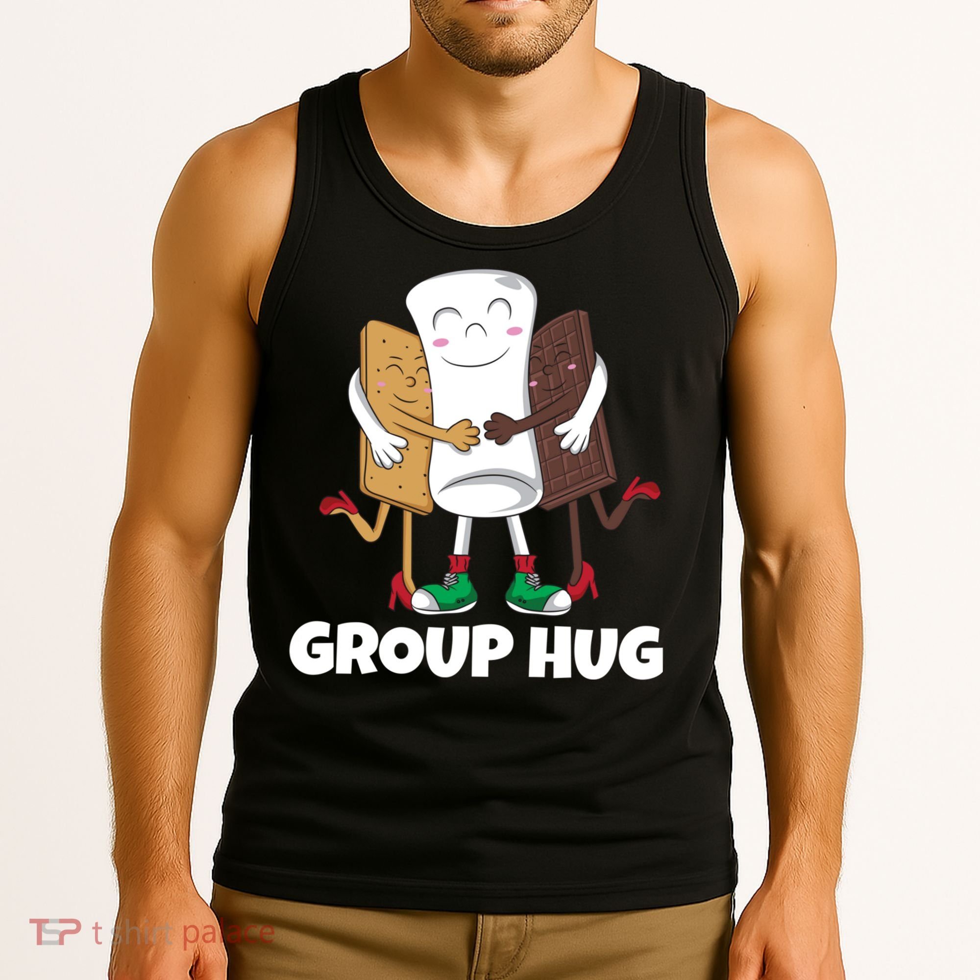 Funny Smores Marshmallow Chocolate Camping Group Hug Tank Top