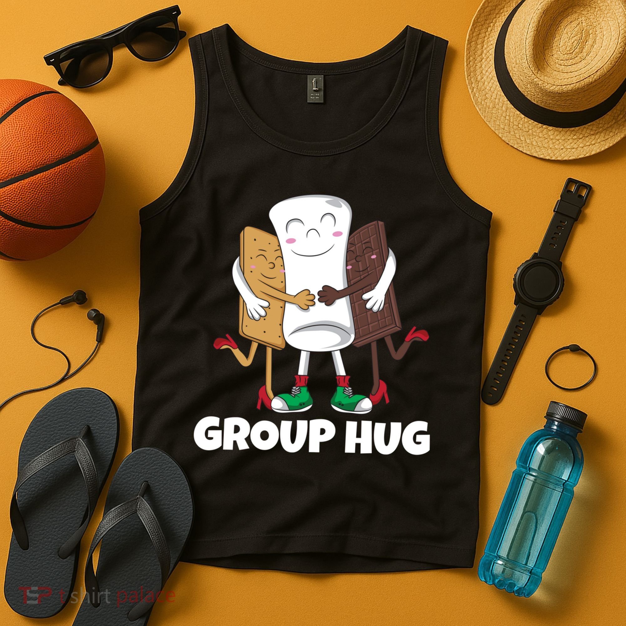 Funny Smores Marshmallow Chocolate Camping Group Hug Tank Top