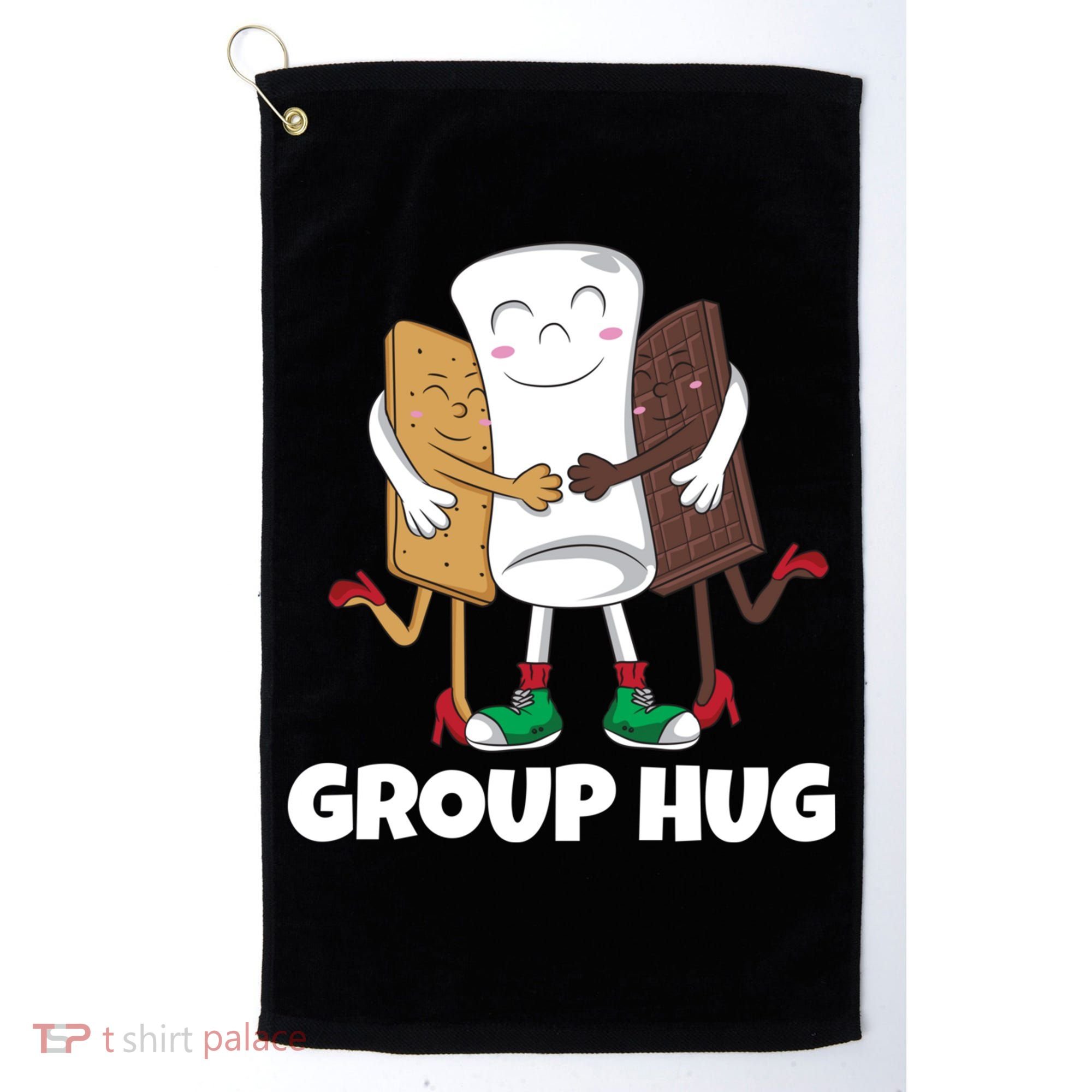 Funny Smores Marshmallow Chocolate Camping Group Hug Golf Towel