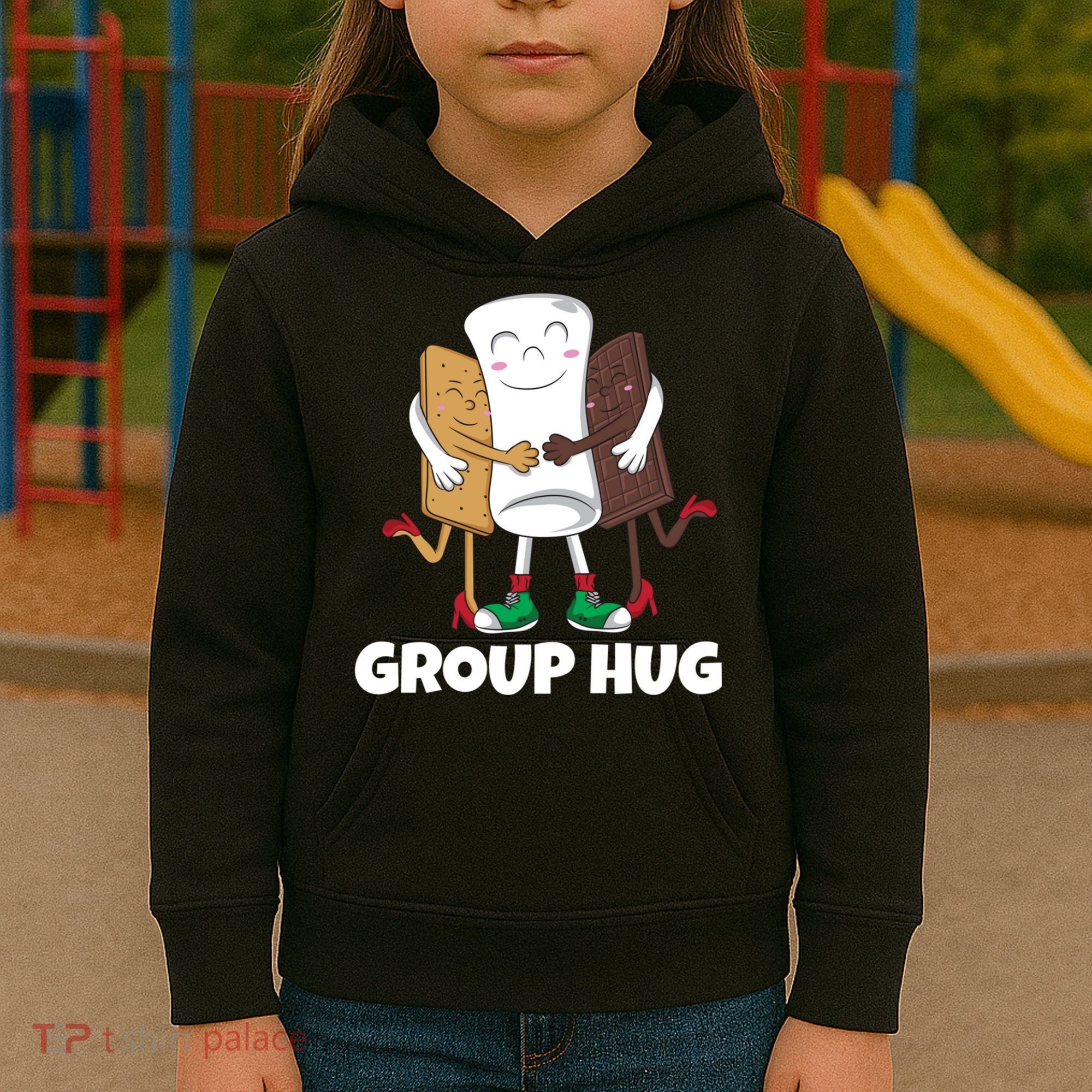 Funny Smores Marshmallow Chocolate Camping Group Hug Kids Hoodie