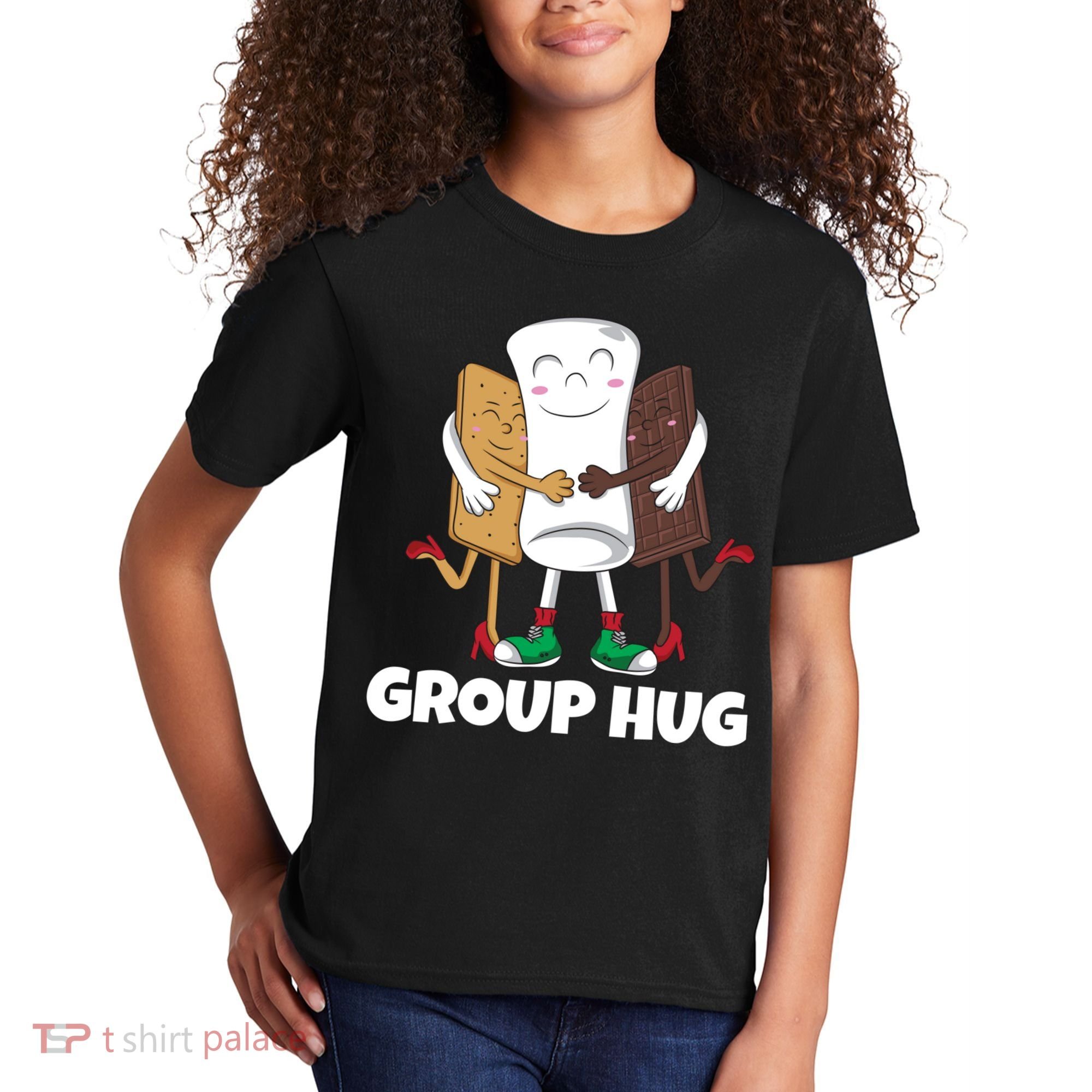 Funny Smores Marshmallow Chocolate Camping Group Hug Kids T-Shirt