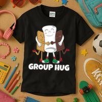 Funny Smores Marshmallow Chocolate Camping Group Hug Kids T-Shirt thumb 3