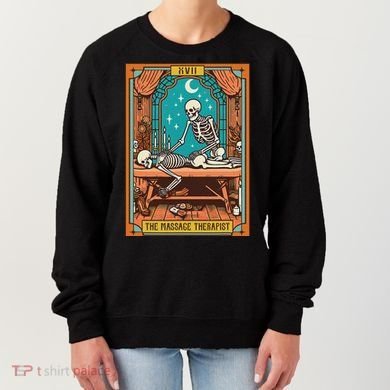 Funny Skeleton Massage Therapy Massage Therapist Tarot Card Women's Sweatshirt