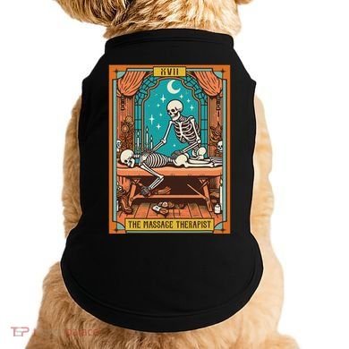 Funny Skeleton Massage Therapy Massage Therapist Tarot Card Doggie Tank