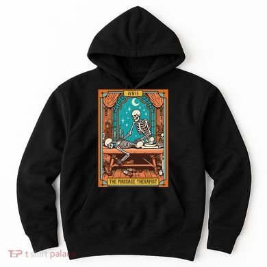 Funny Skeleton Massage Therapy Massage Therapist Tarot Card Hoodie