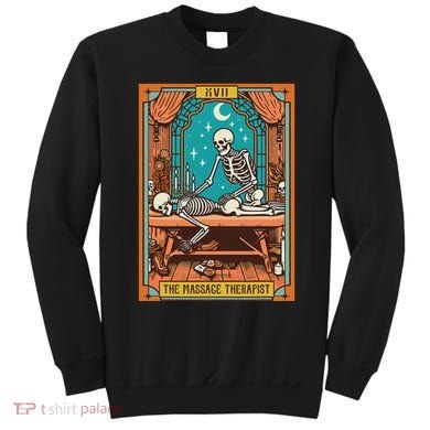 Funny Skeleton Massage Therapy Massage Therapist Tarot Card Sweatshirt