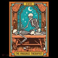 Funny Skeleton Massage Therapy Massage Therapist Tarot Card Ornament thumb 1