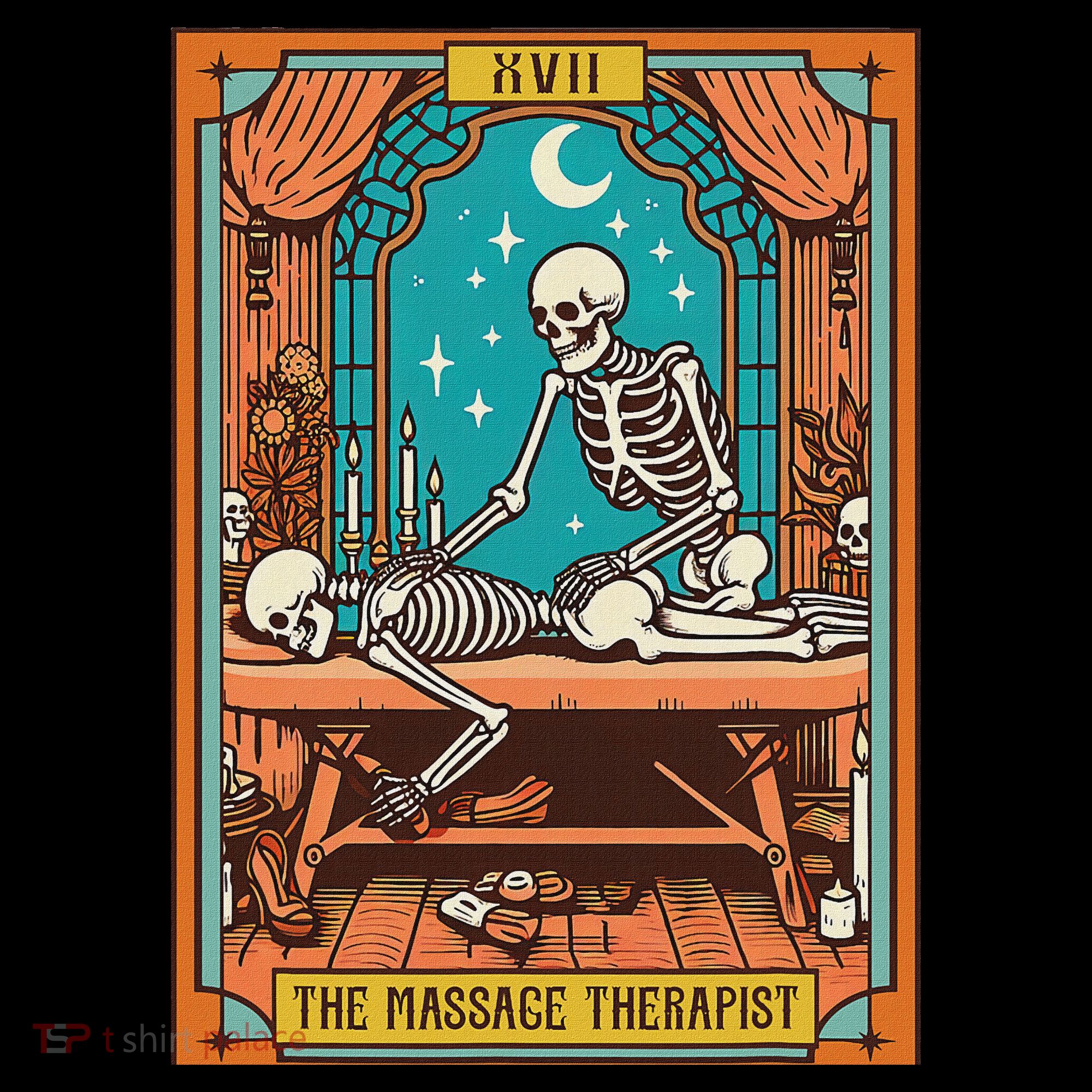 Funny Skeleton Massage Therapy Massage Therapist Tarot Card Ornament