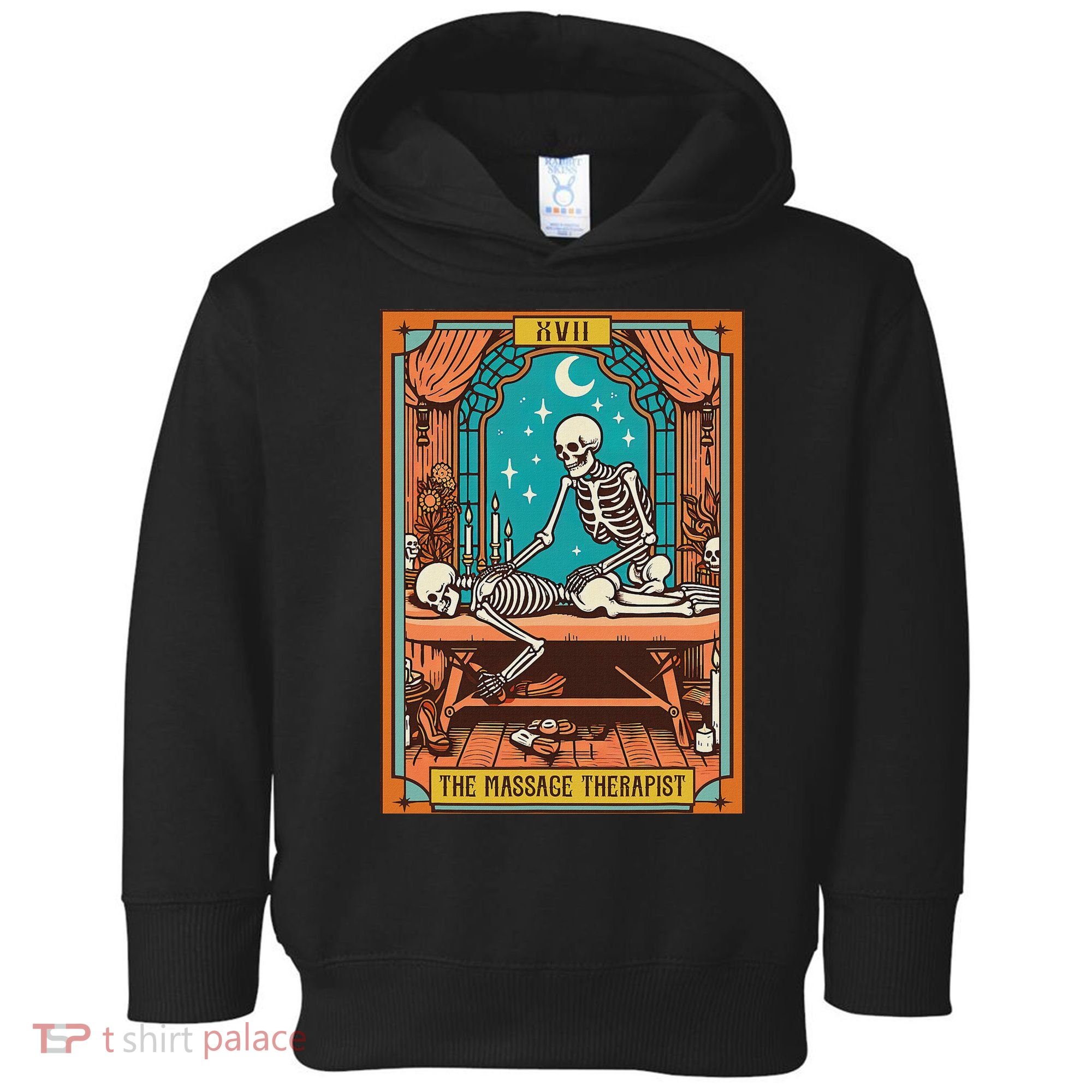 Funny Skeleton Massage Therapy Massage Therapist Tarot Card Toddler Hoodie