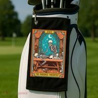 Funny Skeleton Massage Therapy Massage Therapist Tarot Card Golf Towel thumb 2