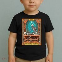 Funny Skeleton Massage Therapy Massage Therapist Tarot Card Toddler T-Shirt thumb 2