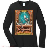 Funny Skeleton Massage Therapy Massage Therapist Tarot Card Women's Long Sleeve Shirt thumb 0