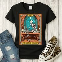 Funny Skeleton Massage Therapy Massage Therapist Tarot Card Women's T-Shirt thumb 3