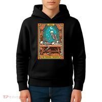 Funny Skeleton Massage Therapy Massage Therapist Tarot Card Kids Hoodie thumb 4