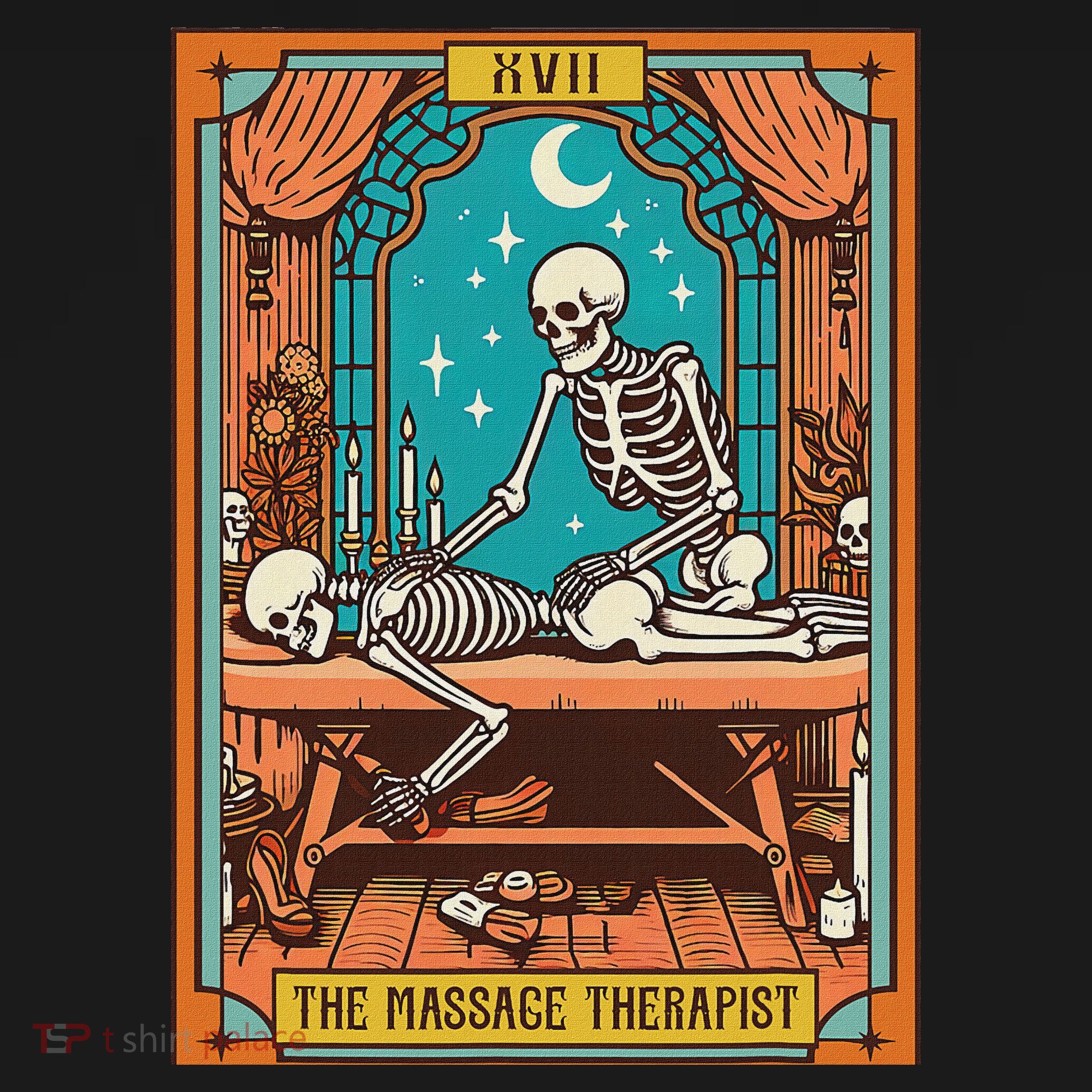 Funny Skeleton Massage Therapy Massage Therapist Tarot Card Kids Hoodie