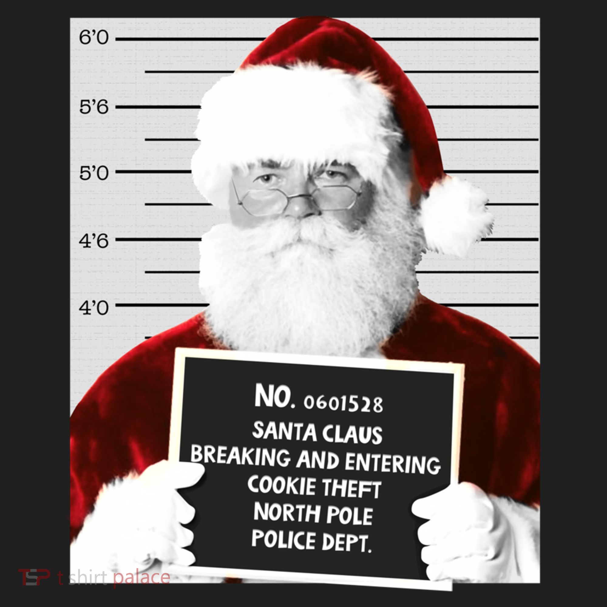 Funny Santa Mugshot Santa Claus Jailed Christmas Gift Women's Sweatshirt