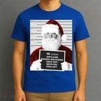 Funny Santa Mugshot Santa Claus Jailed Christmas Gift T-Shirt thumb 3