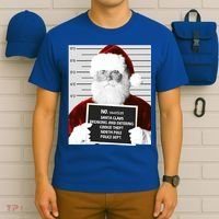 Funny Santa Mugshot Santa Claus Jailed Christmas Gift T-Shirt thumb 6