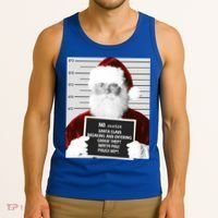 Funny Santa Mugshot Santa Claus Jailed Christmas Gift Tank Top thumb 3