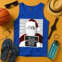 Funny Santa Mugshot Santa Claus Jailed Christmas Gift Tank Top thumb 4