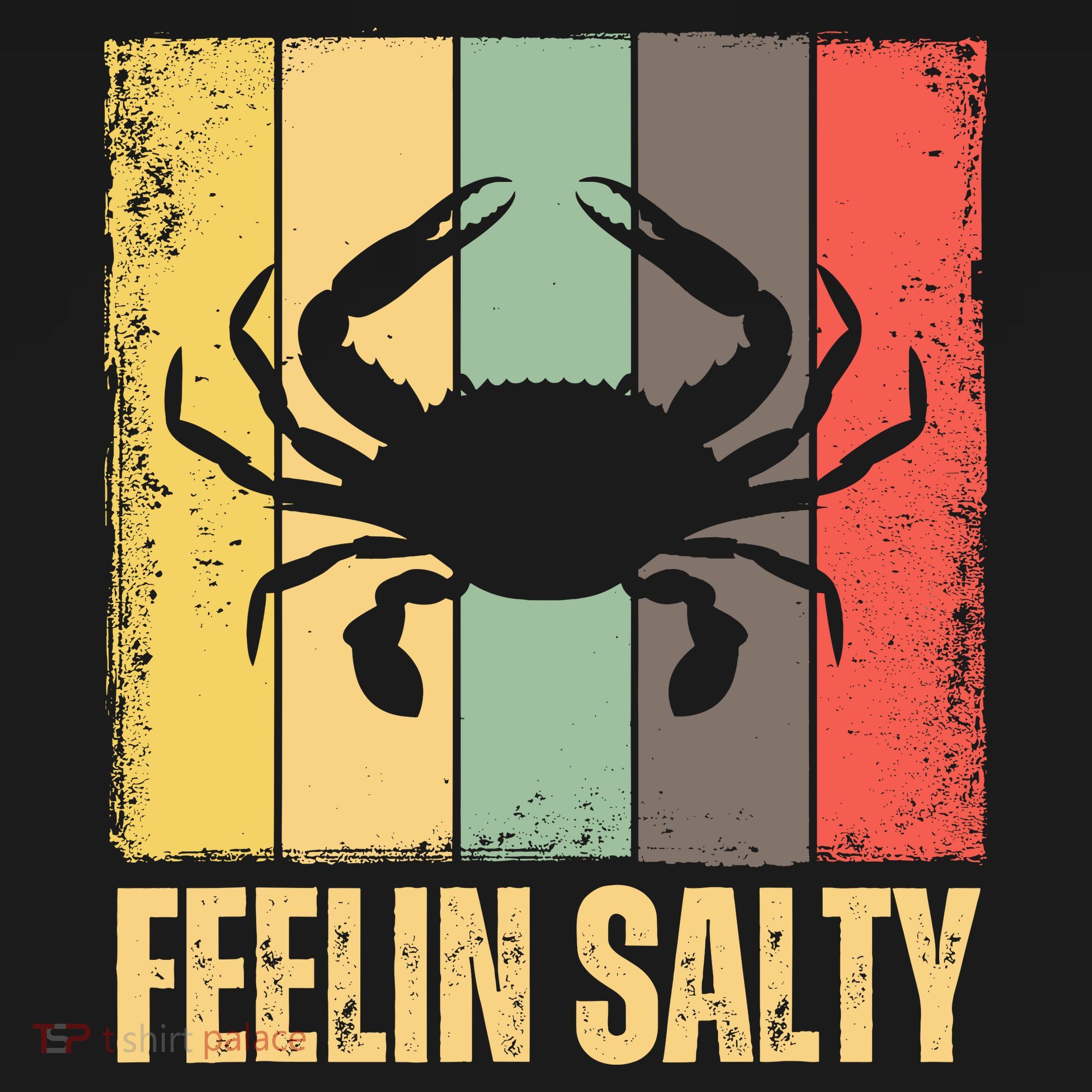 Feelin Salty Maryland Crab Retro Vintage T-Shirt