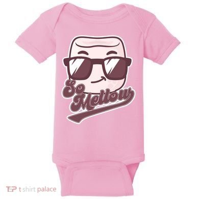 Funny So Mellow Cool Marshmallow Baby Bodysuit