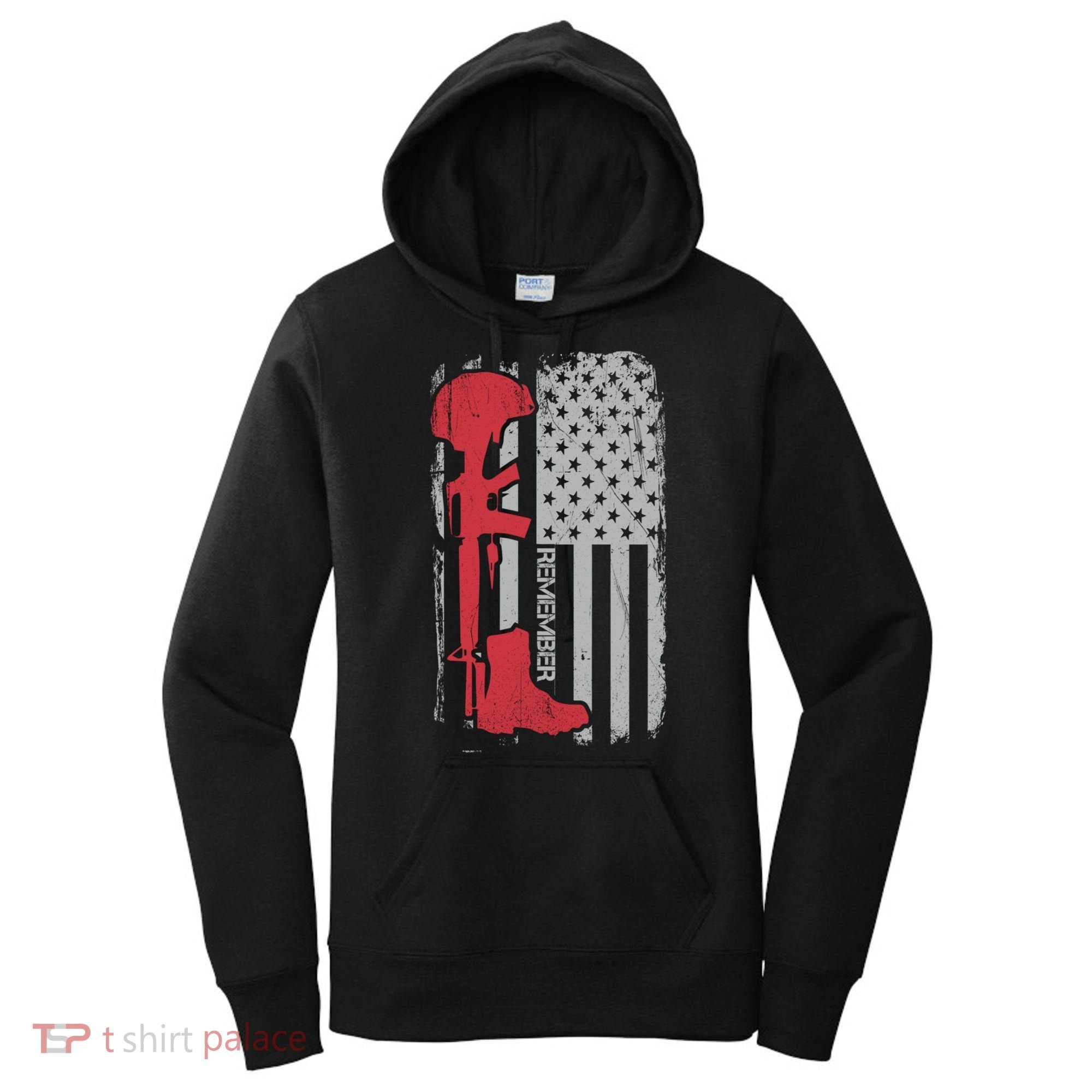 Fallen Soldier Memorial Day Salute Usa American Flag Gift Women's Hoodie