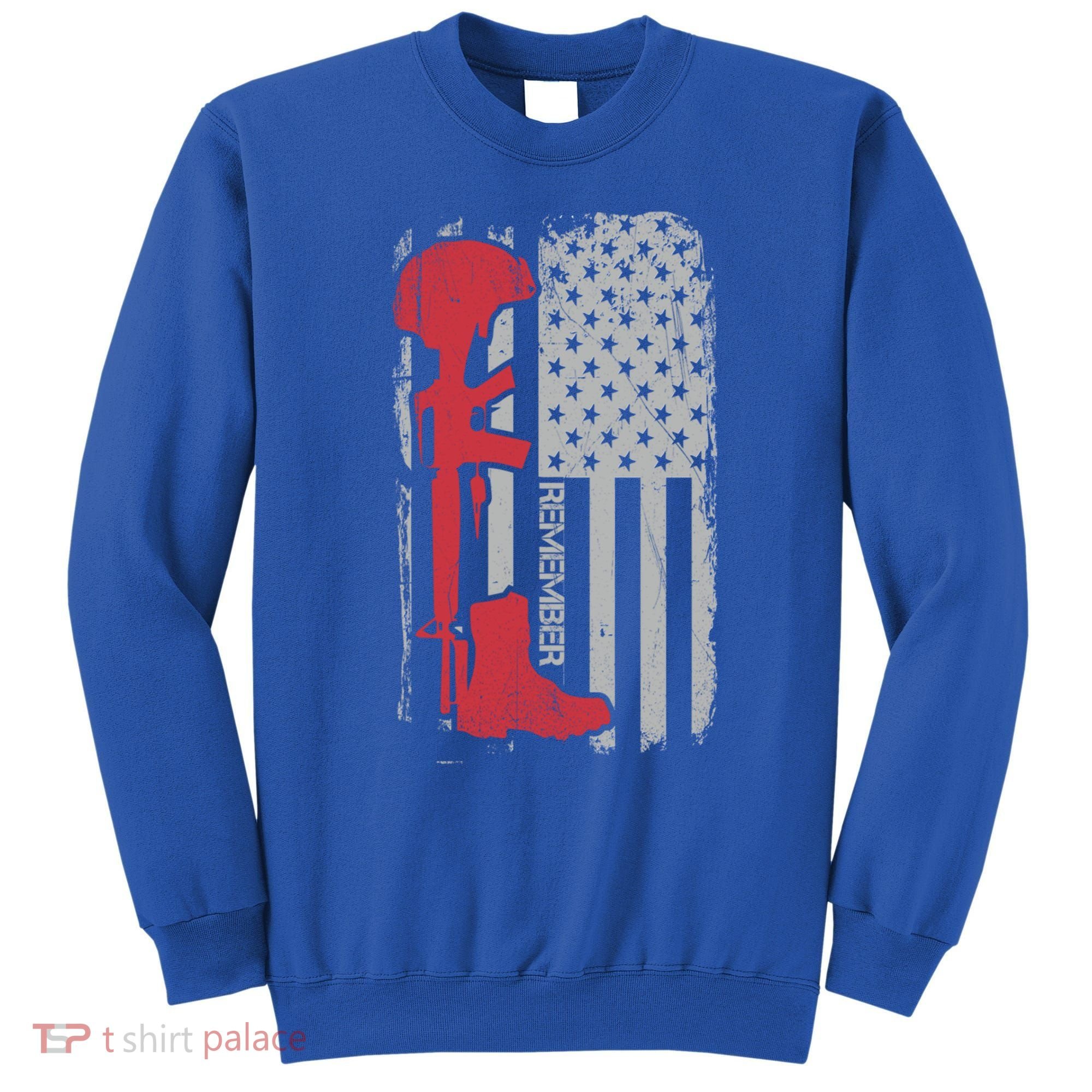 Fallen Soldier Memorial Day Salute Usa American Flag Gift Sweatshirt