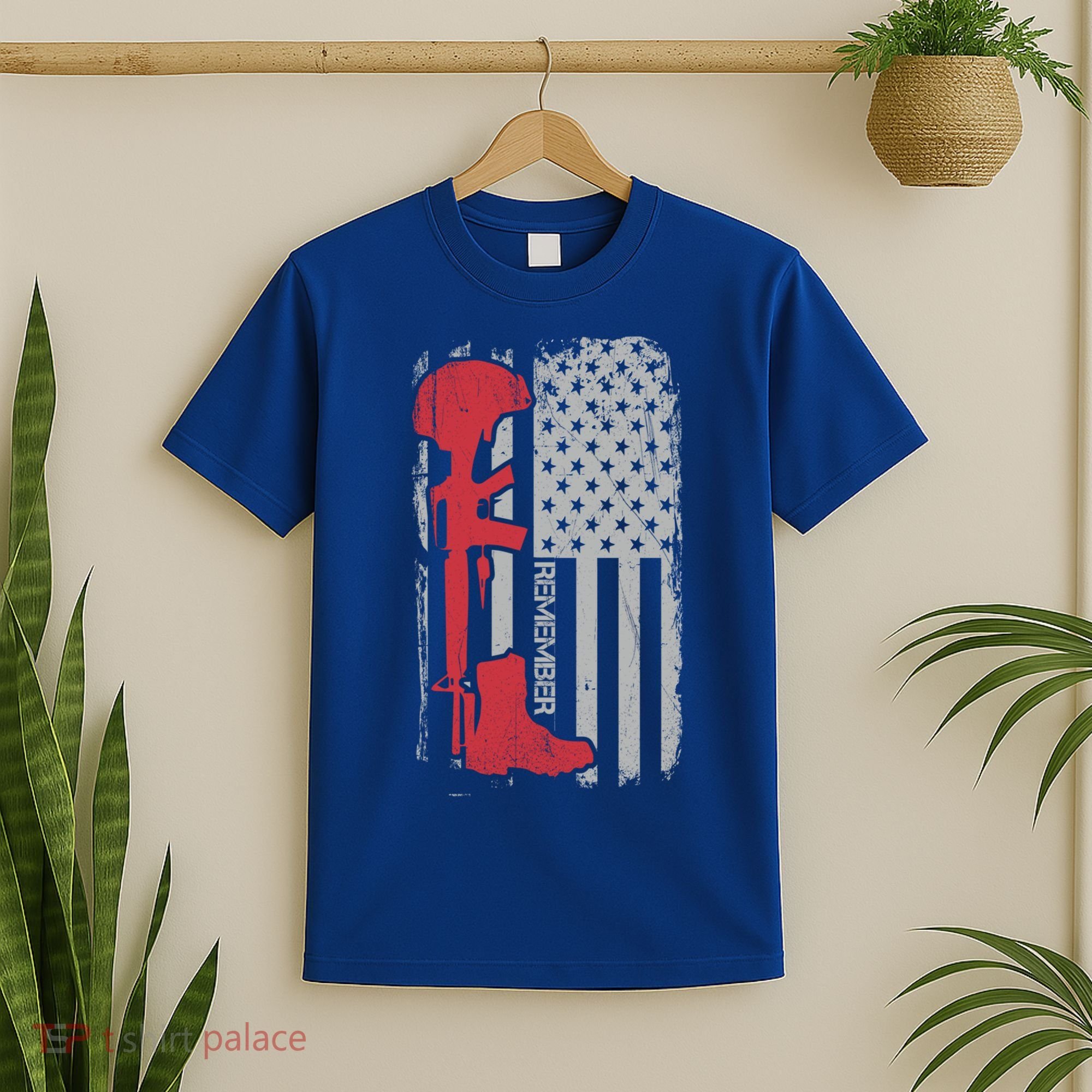 Fallen Soldier Memorial Day Salute Usa American Flag Gift T-Shirt