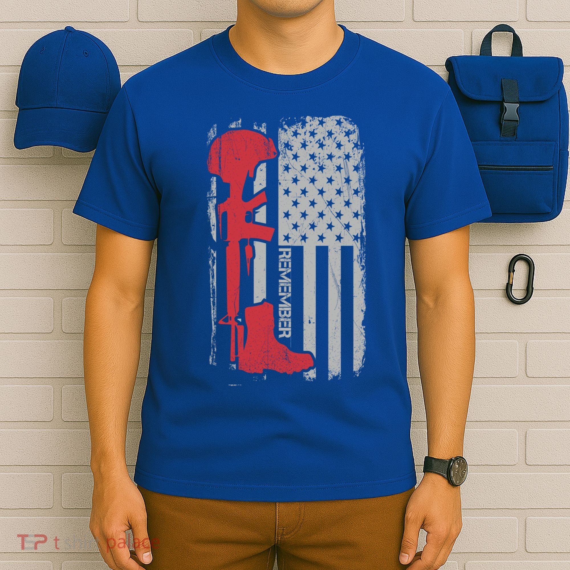 Fallen Soldier Memorial Day Salute Usa American Flag Gift T-Shirt
