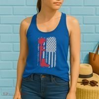 Fallen Soldier Memorial Day Salute Usa American Flag Gift Women's Tank Top thumb 2