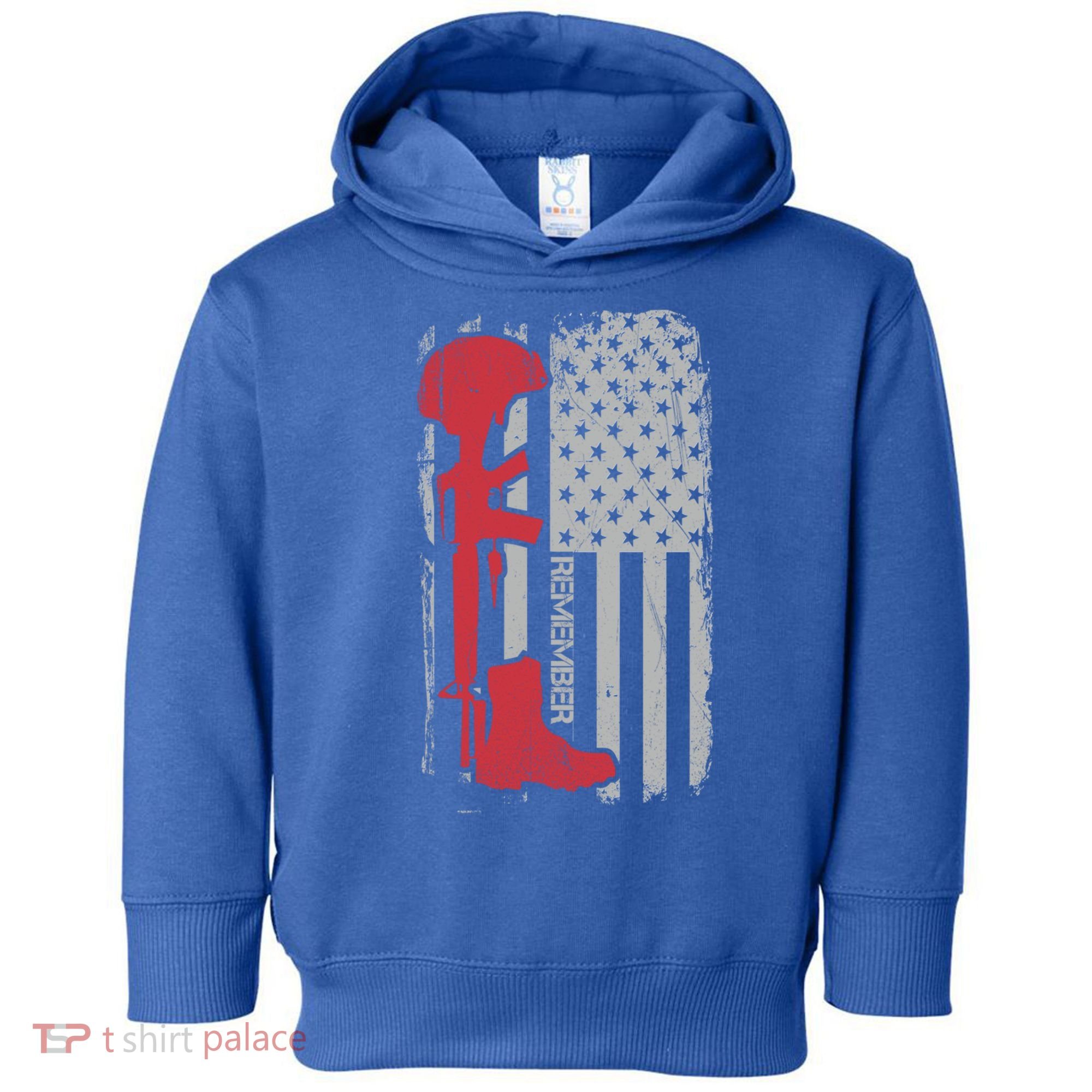 Fallen Soldier Memorial Day Salute Usa American Flag Gift Toddler Hoodie