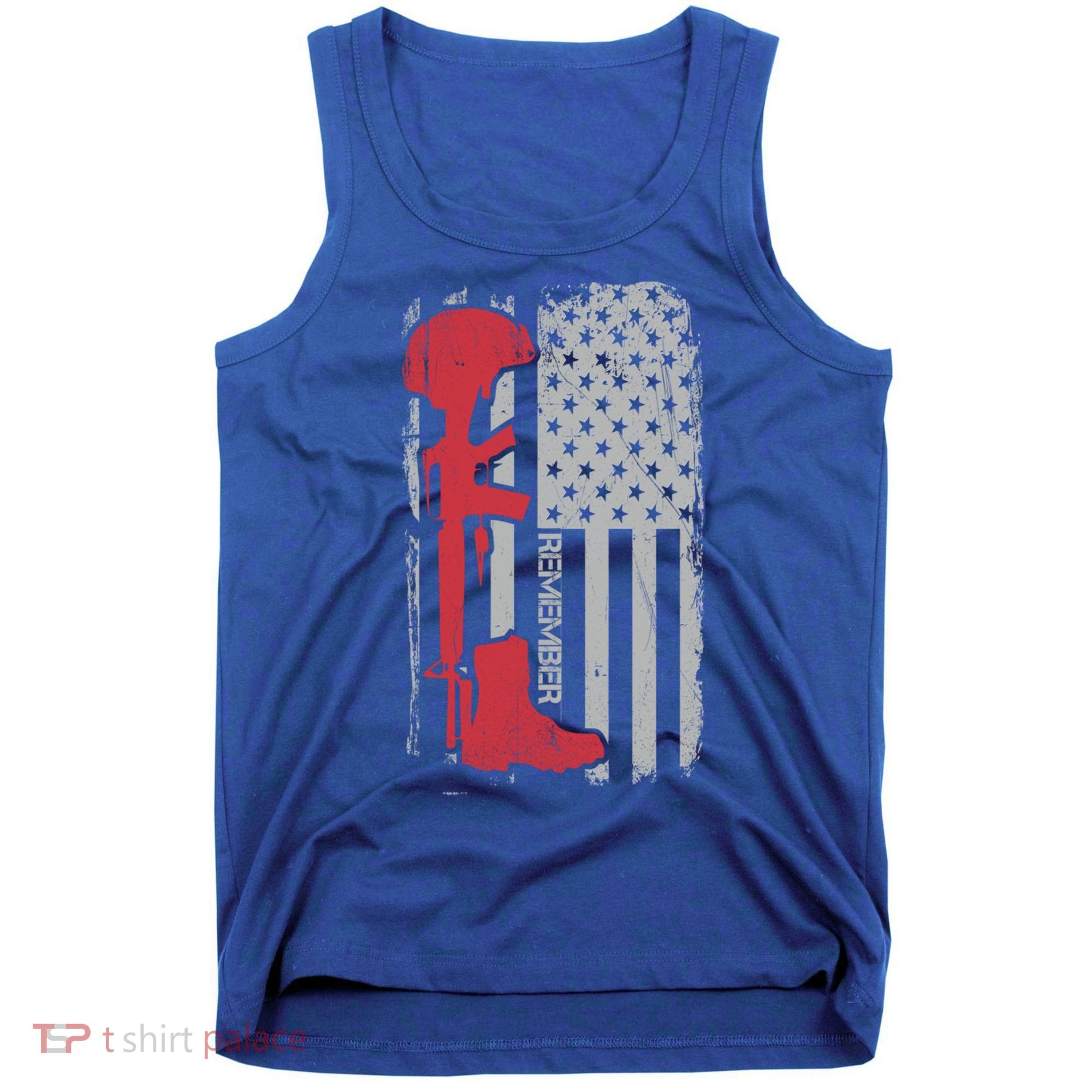 Fallen Soldier Memorial Day Salute Usa American Flag Gift Tank Top