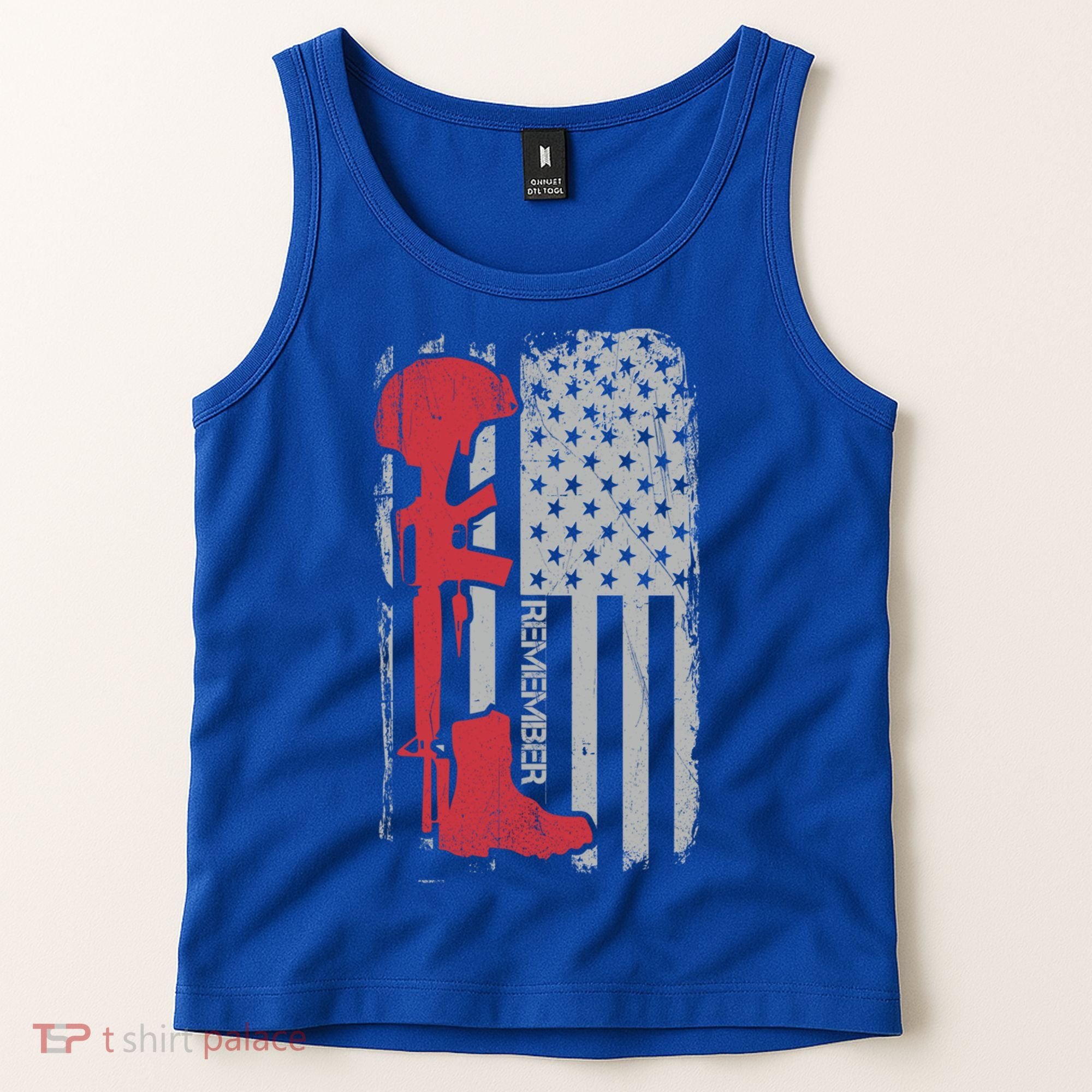 Fallen Soldier Memorial Day Salute Usa American Flag Gift Tank Top