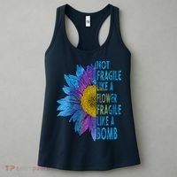 Feminist Sunflower, Not Fragile Like A Flower Fragile Like A Bomb Women's Tank Top thumb 3