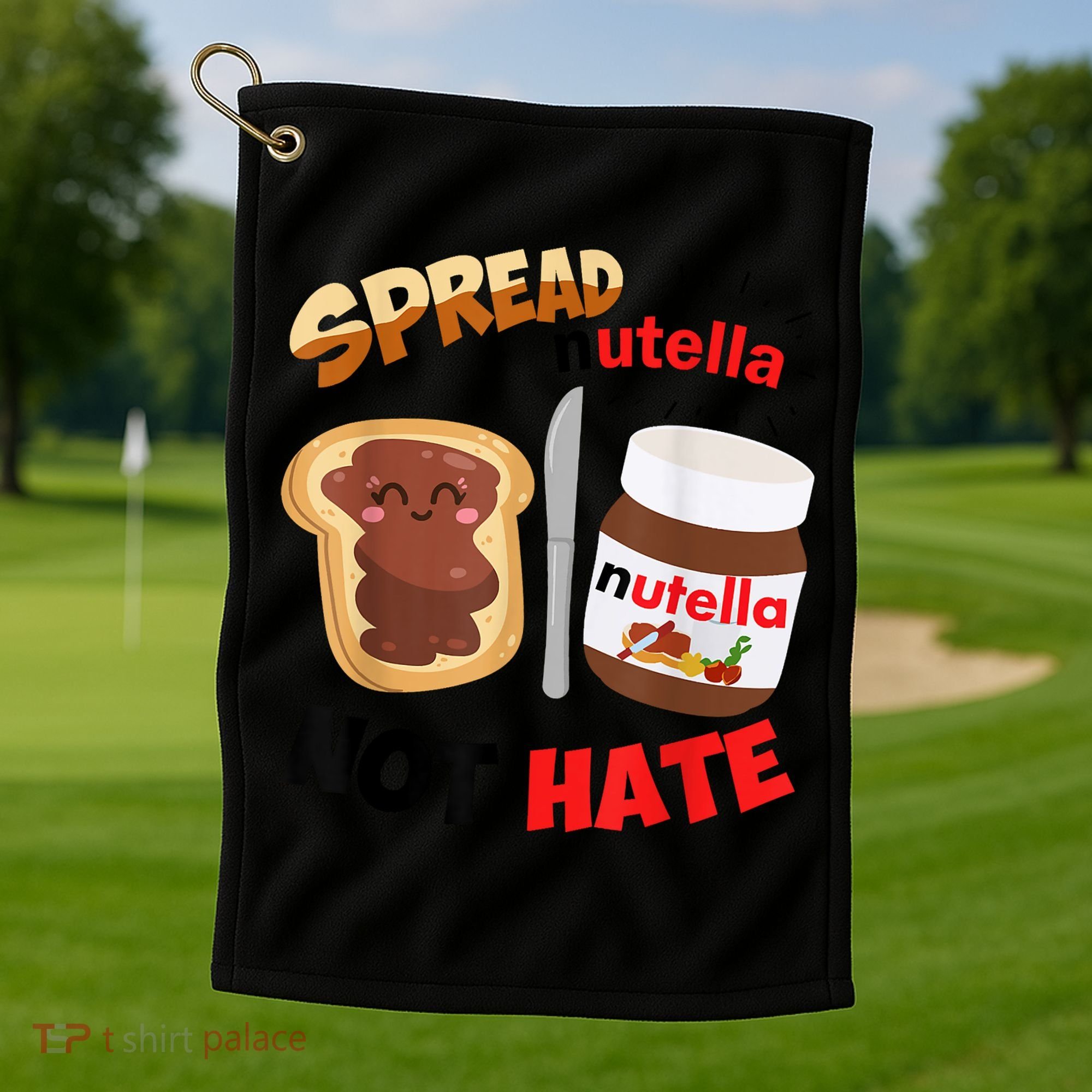 Funny Spread Nutella Not Hate Apparel Golf Towel