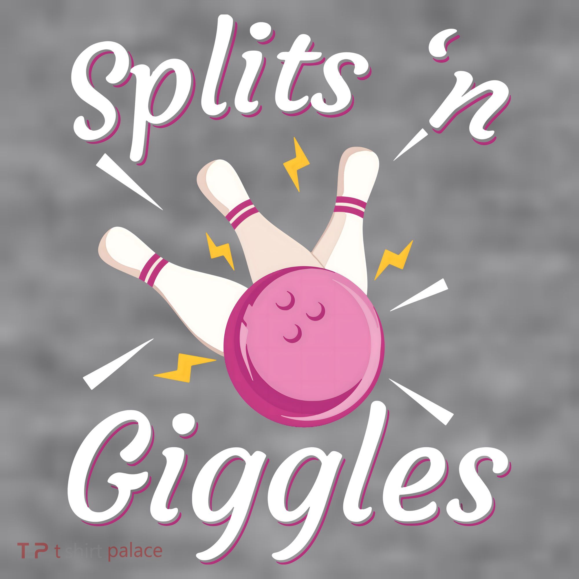 Funny Splits 'N Giggles Bowling Team Bowler Sports Player Women's Racerback Cropped Tank